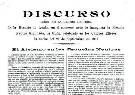 Imagen que recoge un fragmento del discurso proununciado por Rosario de Acua